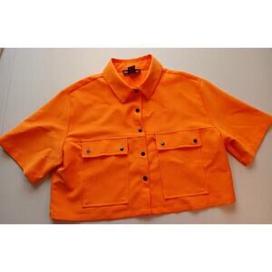 Like an Angel size L  Y2K 90s orange top with snaps.
